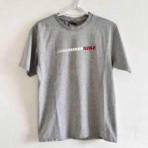 Vintage y2K Nike Gray Tee with Red Logo